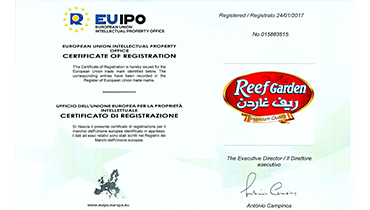 HTradeMark ReefGarden - Certificate Euro 1